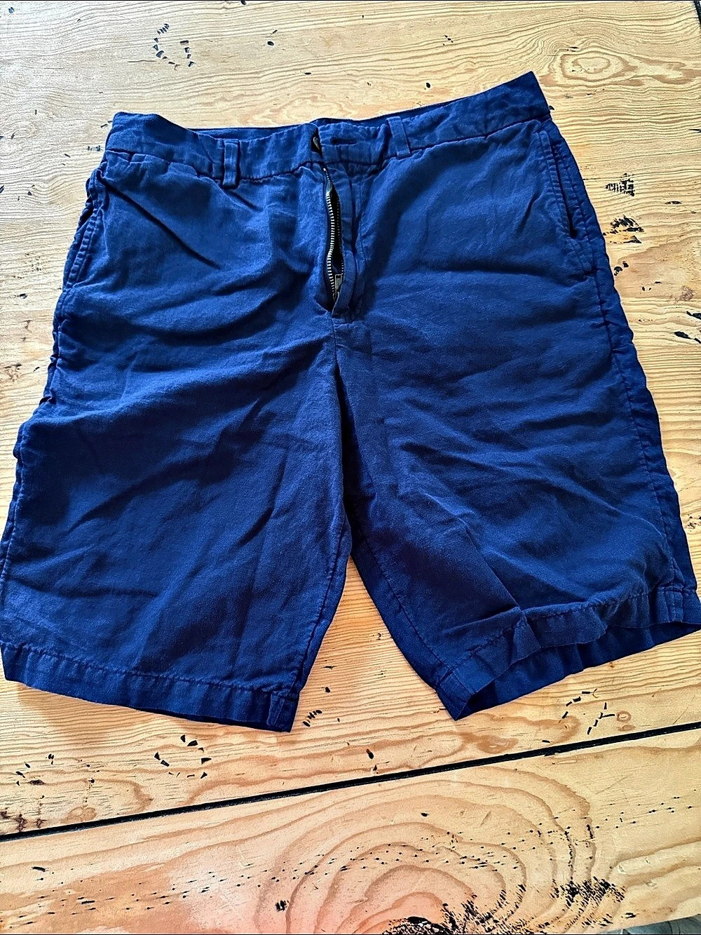 Polo Ralph Lauren shorts Flat Front Linen Blend Blue Size 20
